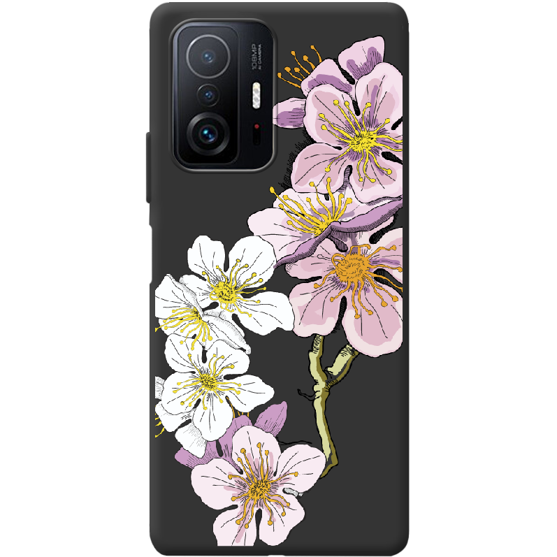 Чохол BoxFace Xiaomi 11T / 11T Pro Cherry Blossom Чорний силікон (43423-cc4-44163)