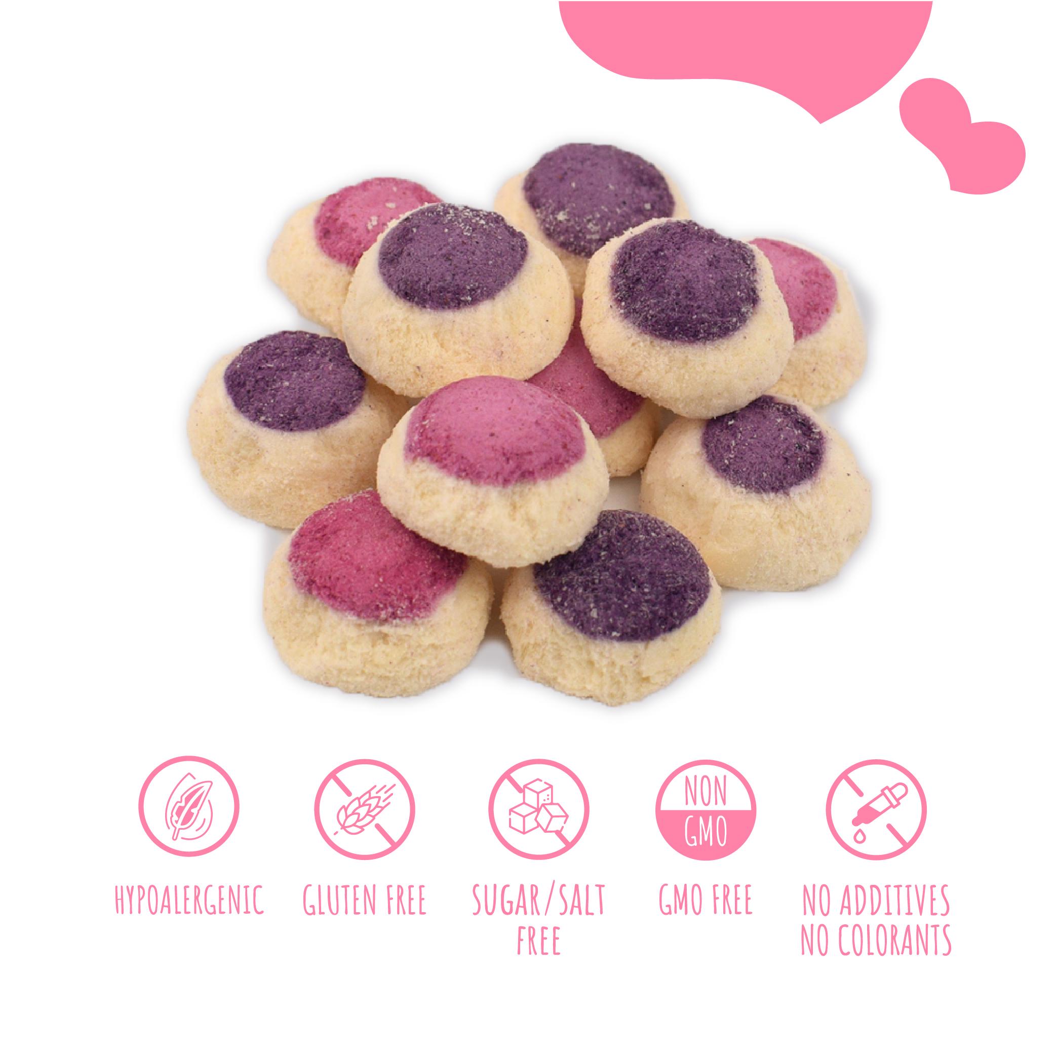 Ласощі для собак Mavsy Freeze dried PANACOTTA WITH YOGURT AND WILD BERRIES панна-котта з йогуртом та лісовими ягодами від 3-х місяців 50 г (24624852) - фото 2