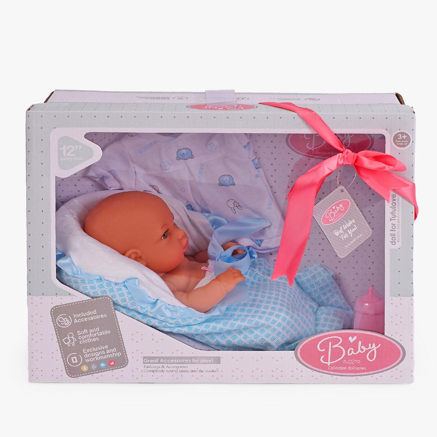 Пупс Baby Doll с аксессуарами 29 см Blue (139641) Пупс Baby Doll с аксессуарами 29 см Blue (139641)