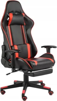 Компьютерное кресло геймерское vidaXL вращающееся с подставкой для ног Red (20487)