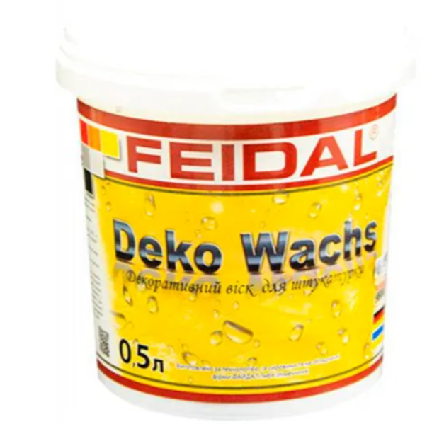 Воск декоративный Feidal Deko Wachs шелковисто-матовый на акриловой основе для декоративных штукатурок 0,5 л Бесцветный (1816074783)