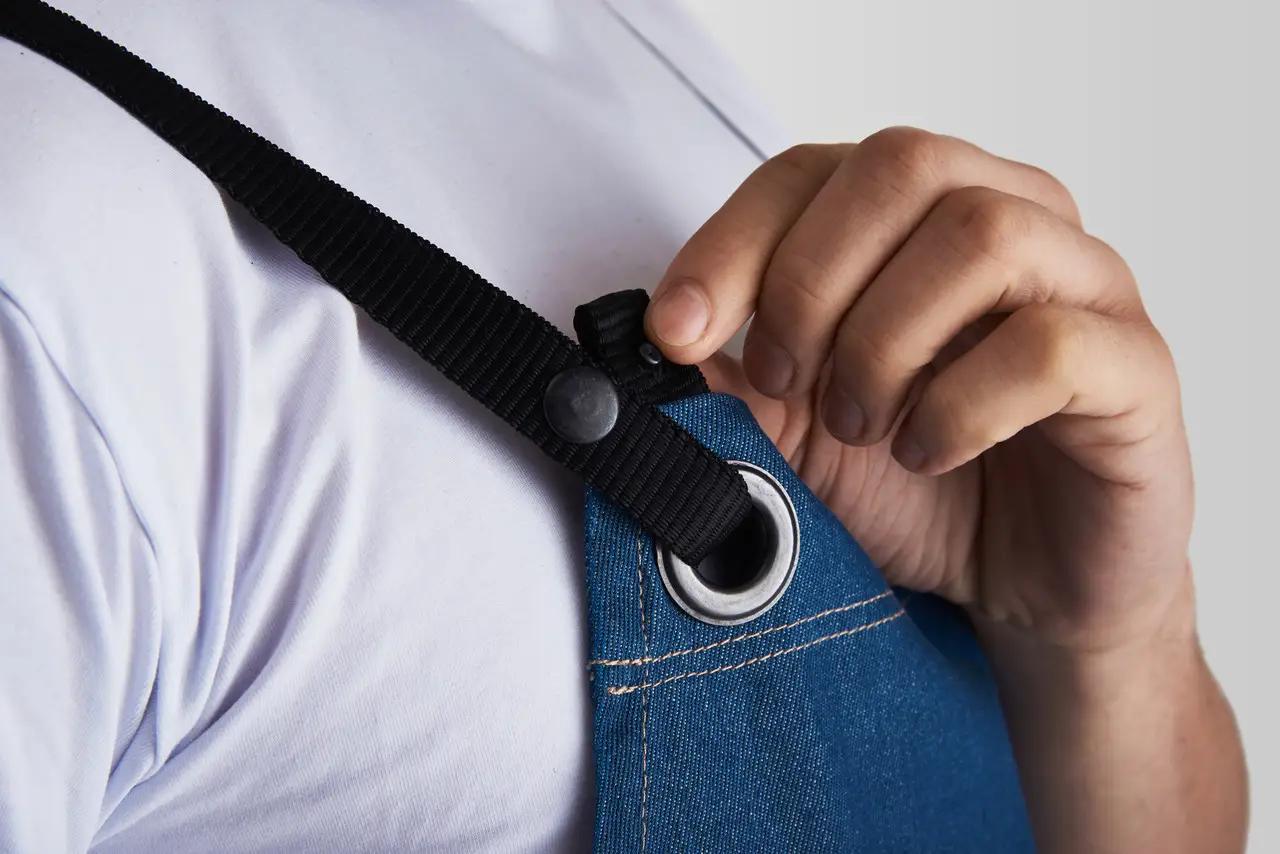 Фартук рабочий джинсовый для бариста VSETEX Muffin Jeans с карманами и ремнями (VT1150) - фото 7 Фартук рабочий джинсовый для бариста VSETEX Muffin Jeans с карманами и ремнями (VT1150) - фото 7