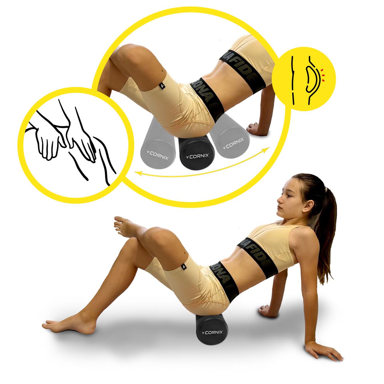 Масажний ролик Cornix EVA+ 45х15 см Black (XR-0305) - фото 6 Масажний ролик Cornix EVA+ 45х15 см Black (XR-0305) - фото 6