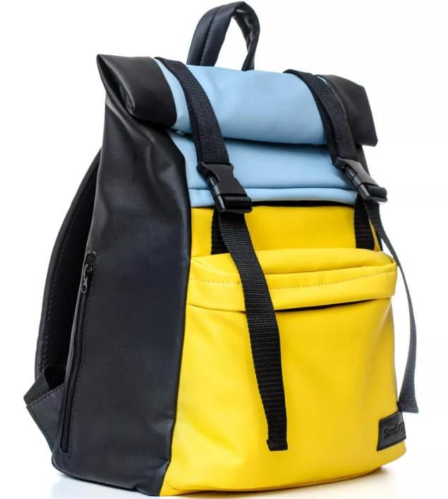 Рюкзак мужской Sambag RollTop LTH Голубой с желтым (22420001)