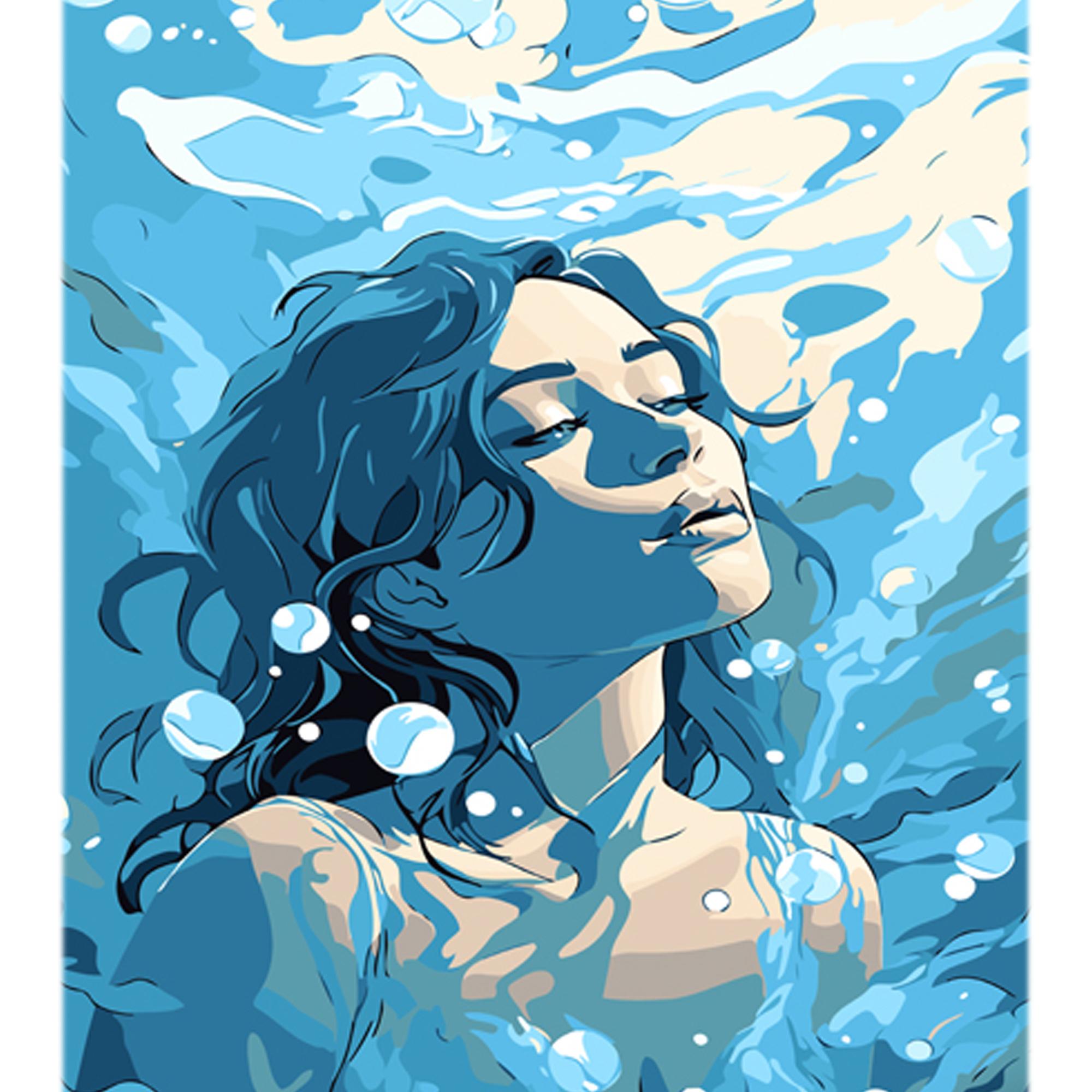 Картина по номерам Strateg Премиум Нежность в бездне с лаком и уровнем 30x40 см (Str-LY75)