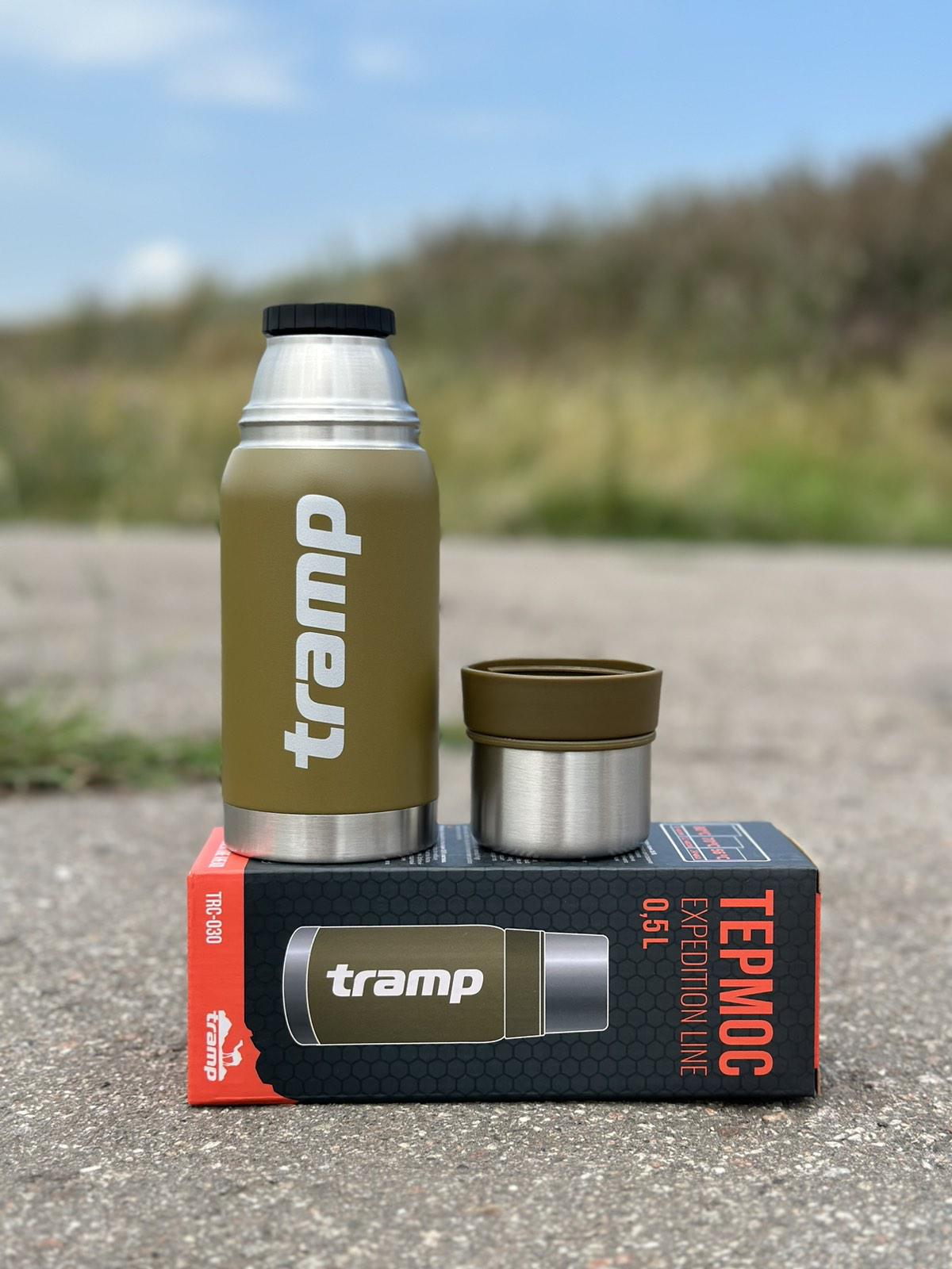 Термос для напитков Tramp expeditio с нержавейки держит 24 ч. 0,5 л (TRC-030-olive) - фото 3