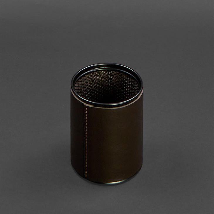 Стакан для ручек в кожаном чехле Темно-коричневый краст (A-027818) - фото 3 Стакан для ручек в кожаном чехле Темно-коричневый краст (A-027818) - фото 3