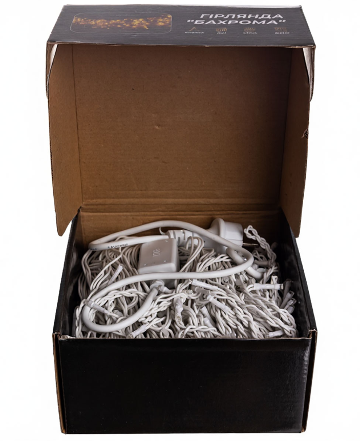 Гирлянда бахрома уличная 405 LED 25 м от сети белая нить Синий - фото 4 Гирлянда бахрома уличная 405 LED 25 м от сети белая нить Синий - фото 4