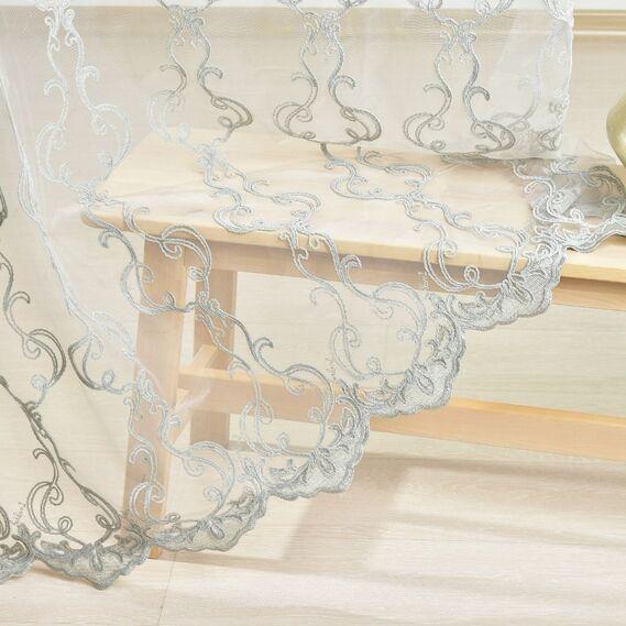 Тюль сітка IDEIA Klaydia V-6 тіфані 2,8 м з вишивкою Сірий (2200004208725)