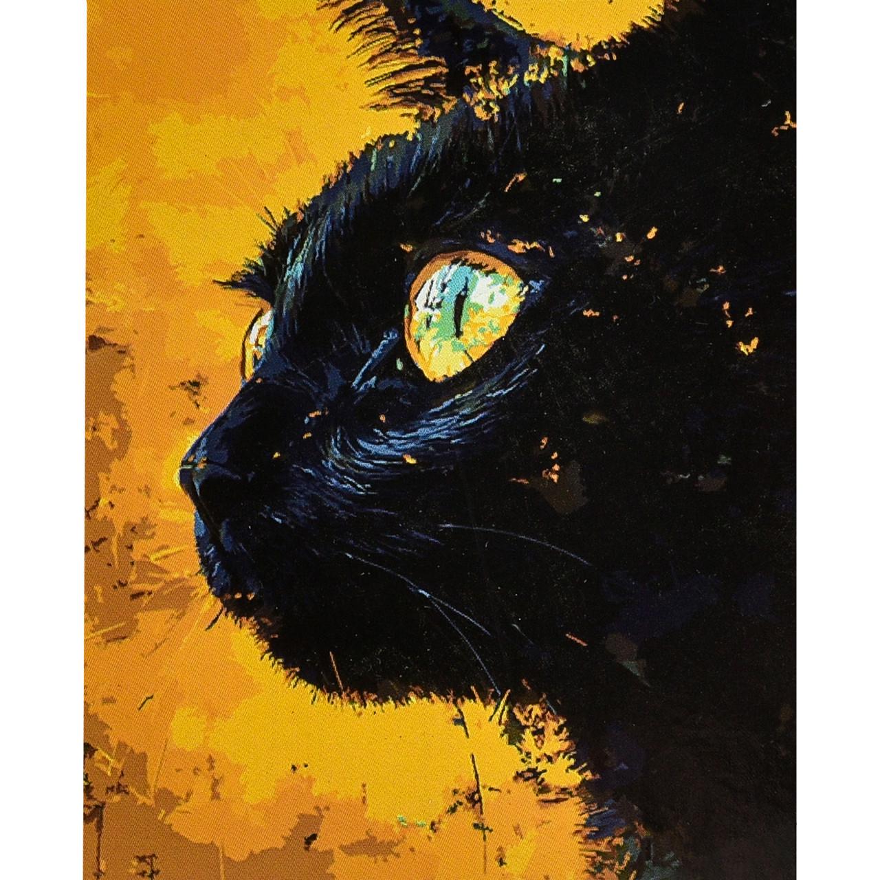 Картина по номерам Strateg Премиум Черный кот 30х40 см (SS1217)