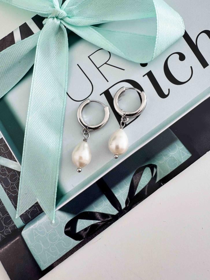 Серьги с жемчужиной (5165)