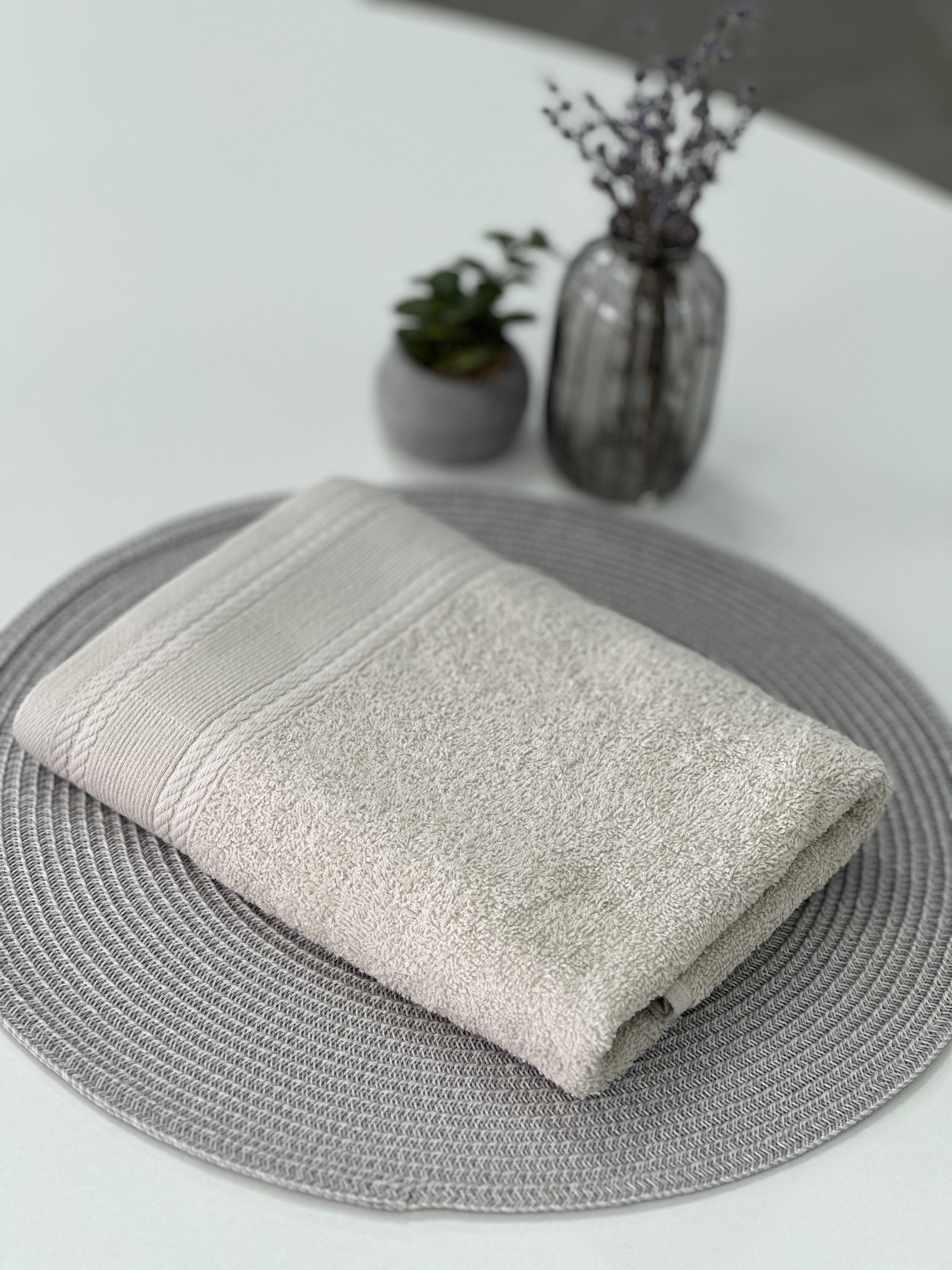 Полотенце махровое Легкий бриз 450 г/м2 70х140 см Бежевое - фото 2