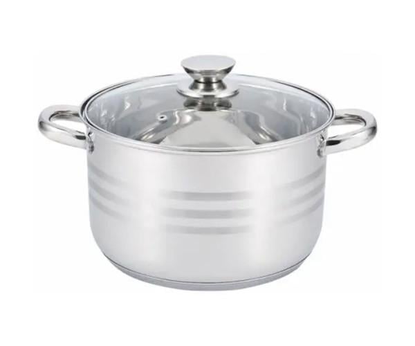 Кастрюля Unique UN-5002 из нержавеющей стали с крышкой из жаростойкого стекла 1,2 л (ftlx-751)