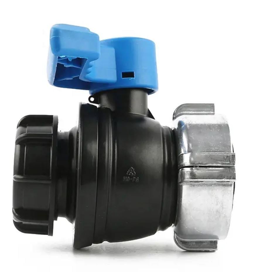 Кран шаровой IBC на еврокуб внутренняя резьба S60x6 наружная резьба S60x6 полипропилен EPDM (50027030)