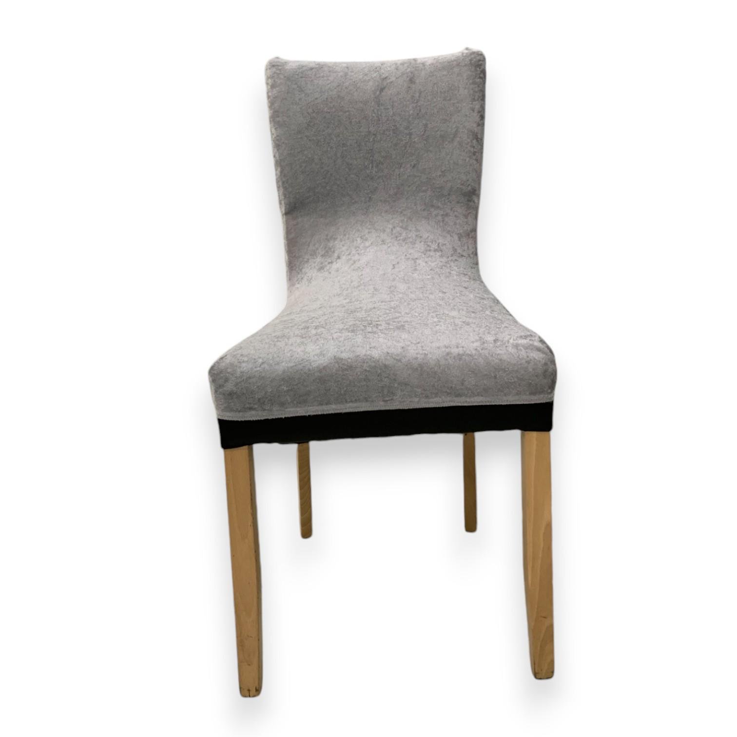 Чехол натяжной на стул GOSPO велюровый Светло-серый (2151544721) Чехол натяжной на стул GOSPO велюровый Светло-серый (2151544721)