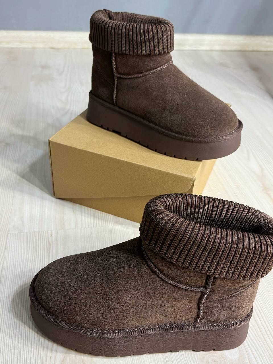 Угги женские Hengji 56-7 с манжетом носком на высокой подошве р. 40 Коричневый (5745) - фото 9 Угги женские Hengji 56-7 с манжетом носком на высокой подошве р. 40 Коричневый (5745) - фото 9