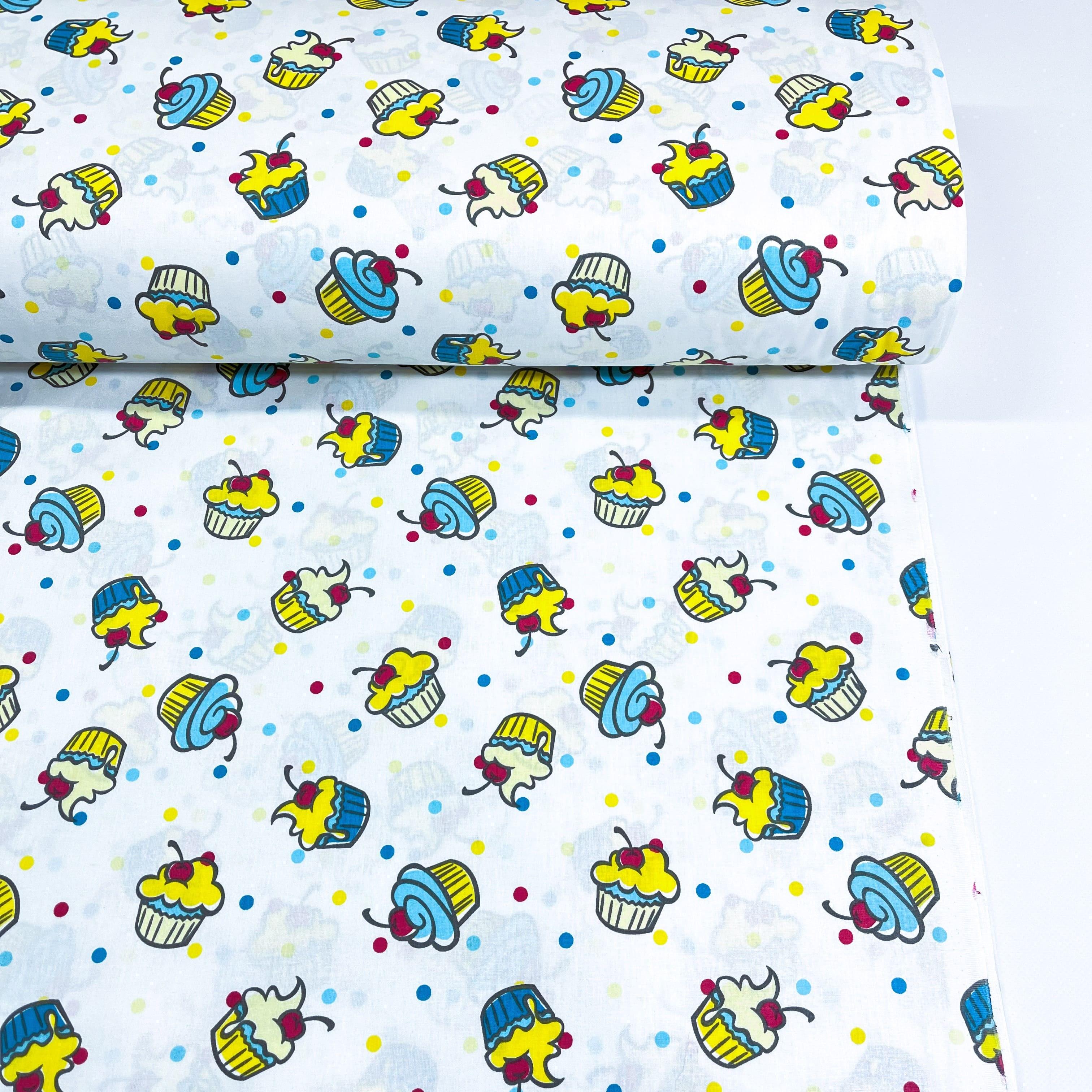 Ткань для постельного белья кексики ранфорс 240 см Белый (G-6759/5 01221)