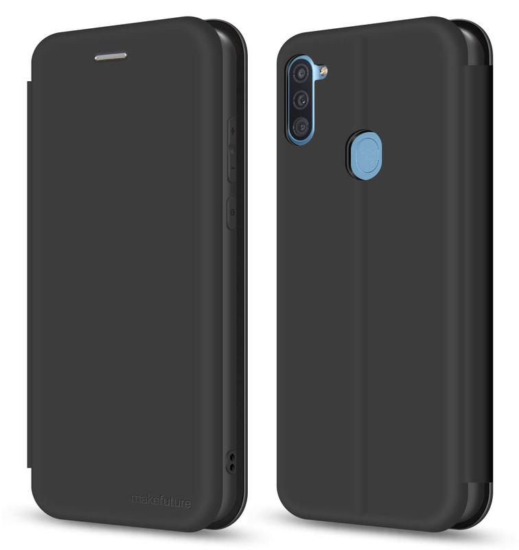 Чехол-книжка матовый с кошельком для Samsung A11 черный