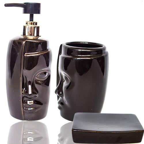 Набор аксессуаров для ванной комнаты Face дозатор/мыльница и стакан Набор аксессуаров для ванной комнаты Face дозатор/мыльница и стакан