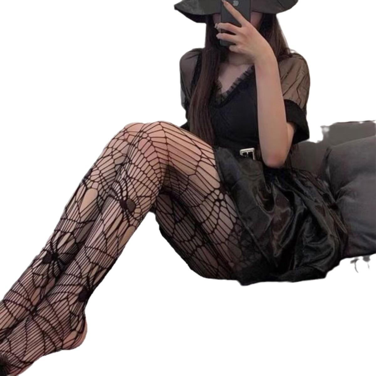 Колготки с пауками и паутиной One Size Черный (К6132) - фото 3