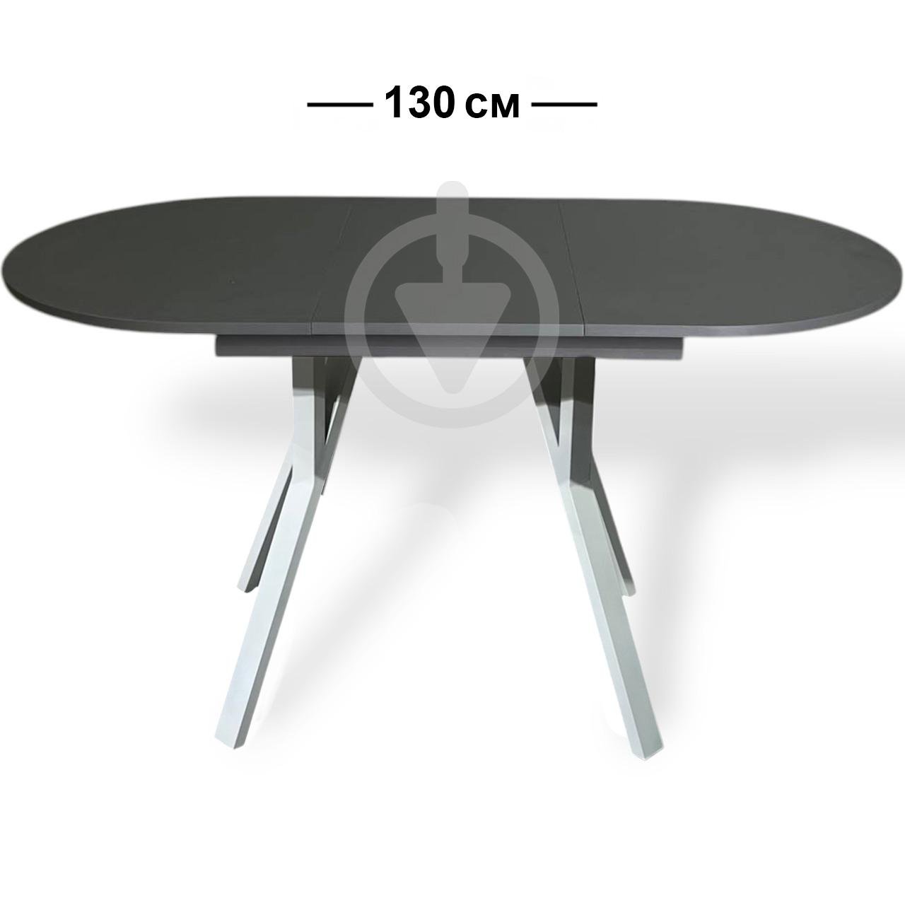 Стіл кухонний розкладний RoMax Lite Slide Loft 90х80 см Антрацит/Білий - фото 2