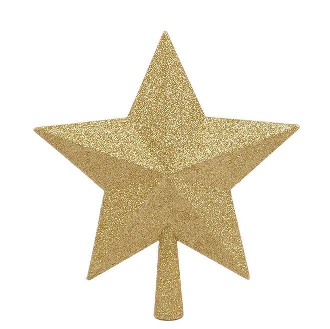 Верхушка пластиковая на елку Flora Звезда H-25 см Золотой (75854)