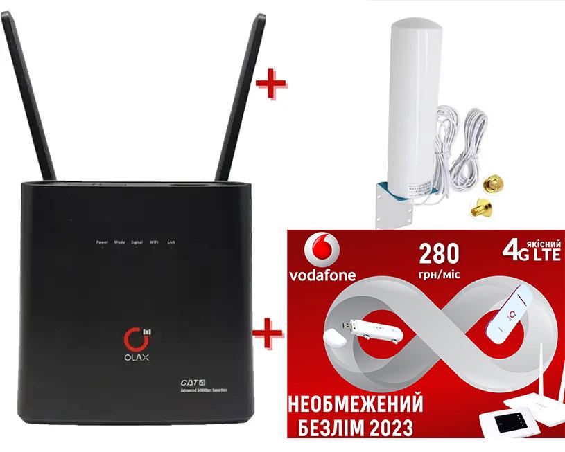 Роутер стаціонарний LTE OLAX AX9 PRO WI-FI 3G/4G 4000 мАг/ антена та безлімітний пакет Vodafone інтернет - фото 10