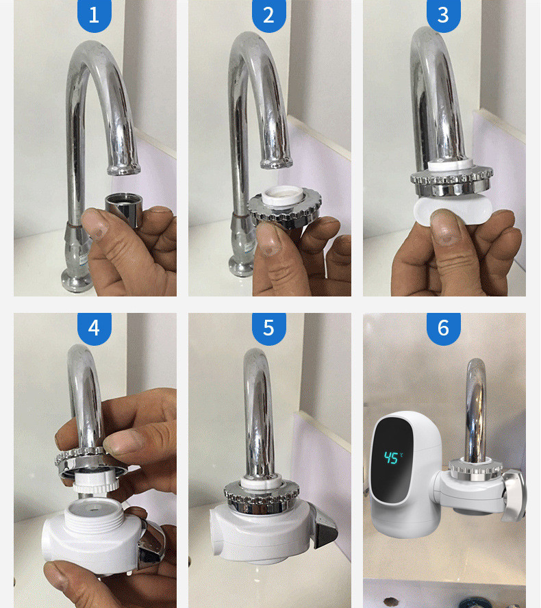 Водонагреватель проточная насадка на кран Water Heater с LCD дисплеем MAG-726 (801969) - фото 3