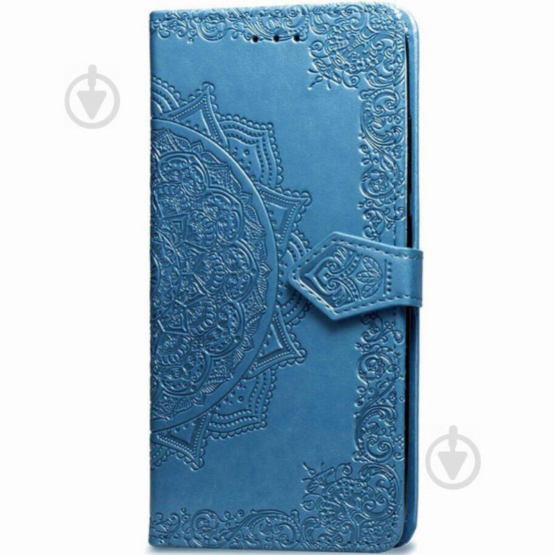 Кожаный чехол-книжка Epik Art Case с визитницей для Xiaomi Redmi 8 Синий (788064)