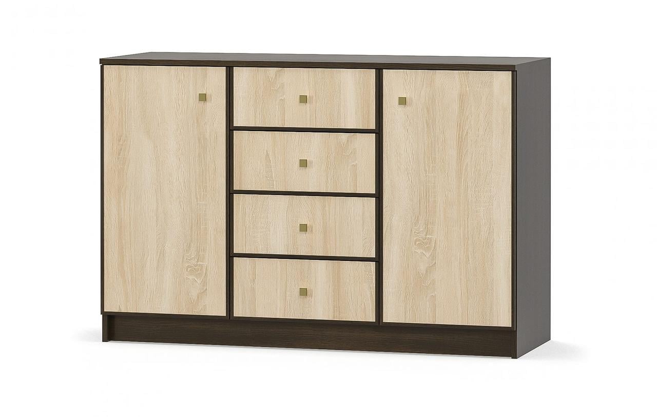 Комод Мебель-Сервіс 2Д4Ш Fantasy 124,8х43,6х83 см Венге темный/Дуб самоа (23620569)
