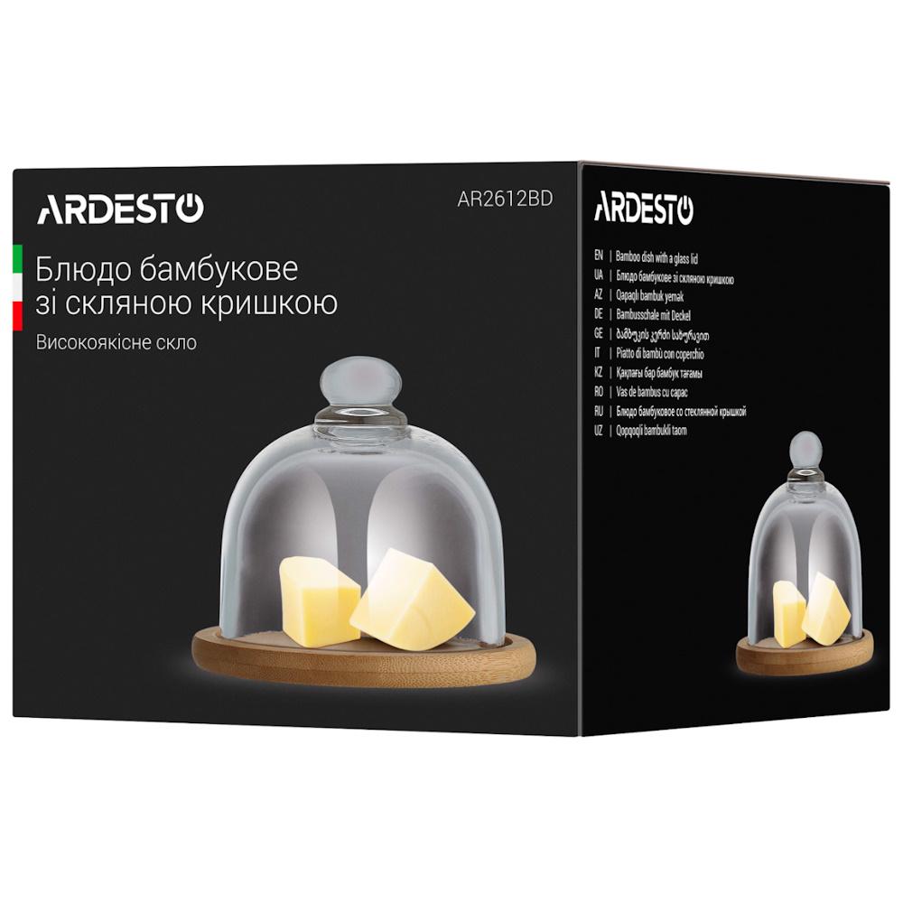 Блюдо-доска Ardesto бамбуковое со стеклянной крышкой 12 см (AR2612BD) - фото 4 Блюдо-доска Ardesto бамбуковое со стеклянной крышкой 12 см (AR2612BD) - фото 4