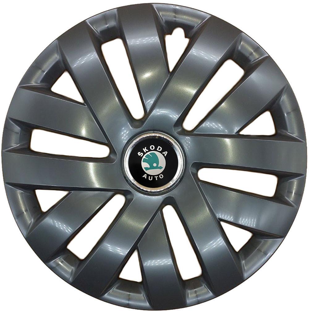 Колпаки автомобильные R15 SJS Skoda 315 4 шт. Зеленый/Черный