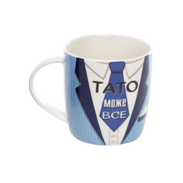 Кружка фарфоровая BonaDi "Тато може все" 360 мл (577-573)