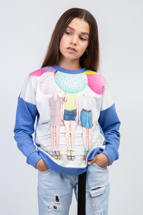 Свитшот для девочки подростка Diва 158 см Голубой (23051)