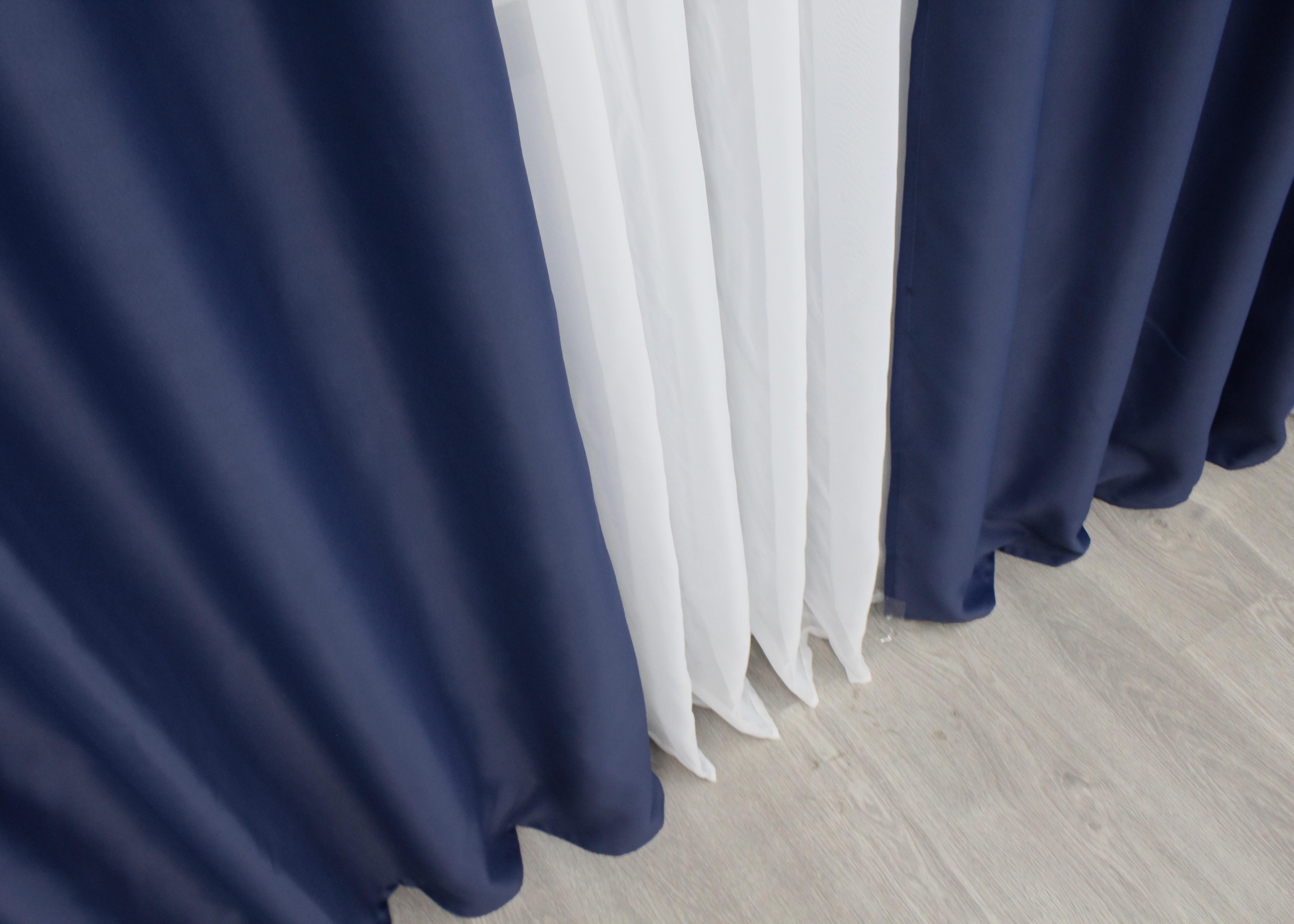 Комплект штор на люверсах VR-Textil Fusion Dimout №831ш 150х250 см 2 шт. Синий (37-0130) - фото 8 Комплект штор на люверсах VR-Textil Fusion Dimout №831ш 150х250 см 2 шт. Синий (37-0130) - фото 8