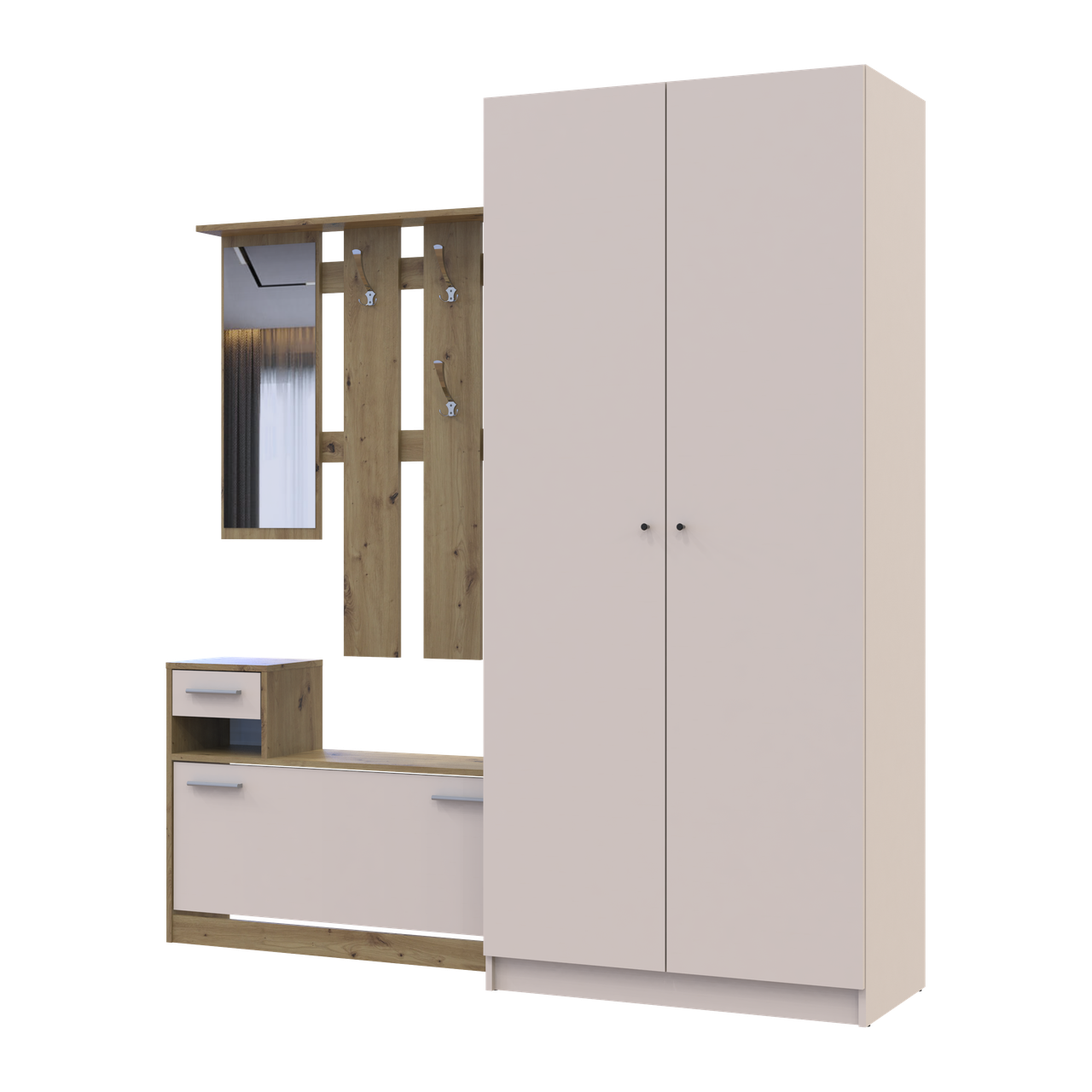 Передпокій Doros Alice та шафа Promo 2 ДСП Дуб Евок/Кашемір (42005160)