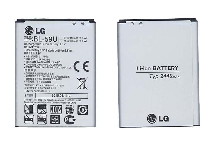 Акумулятор для смартфона LG BL-59UH G2 Mini D618 3,8V 2440 mAh 9,3 Wh Silver Акумулятор для смартфона LG BL-59UH G2 Mini D618 3,8V 2440 mAh 9,3 Wh Silver