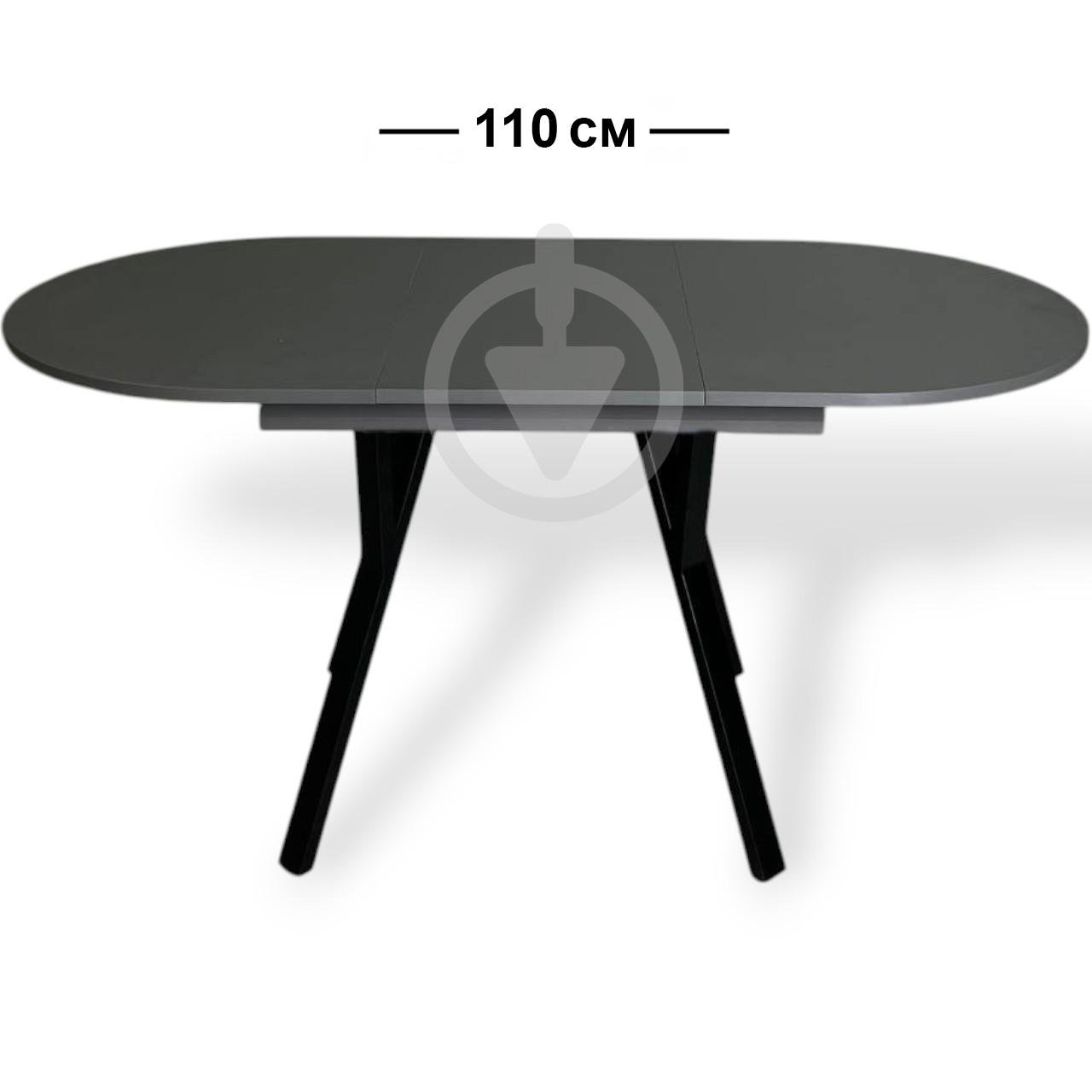 Стол кухонный раскладной RoMax Lite Slide Loft 80x80 см Антрацит/Черный - фото 2