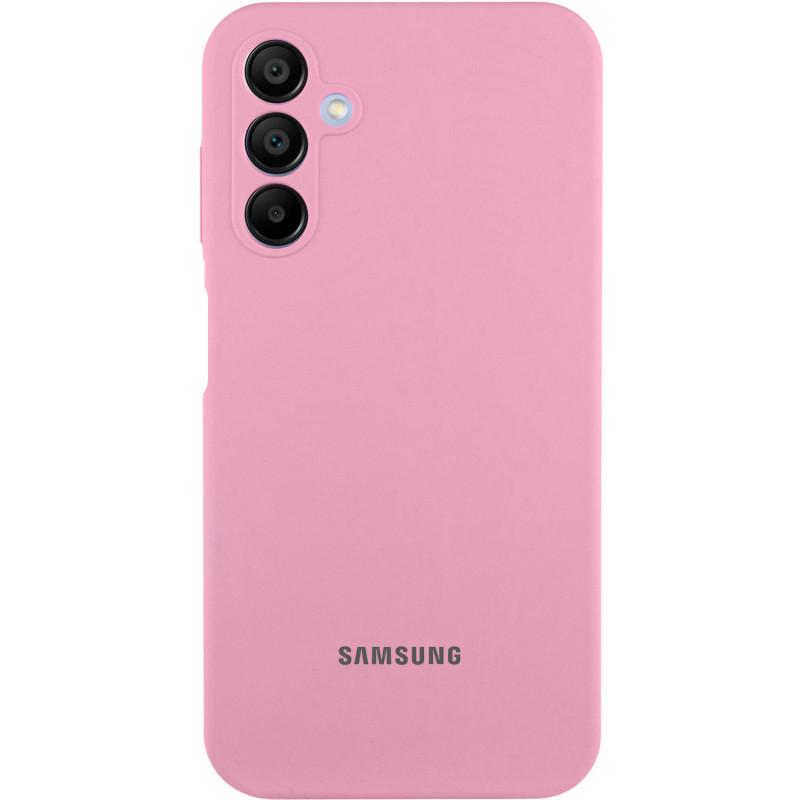 Противоударный Чехол Silicone Cover Lakshmi Full Camera (AAA) with Logo для Samsung Galaxy A15 4G/5G / M15 5G Розовый/Light pink