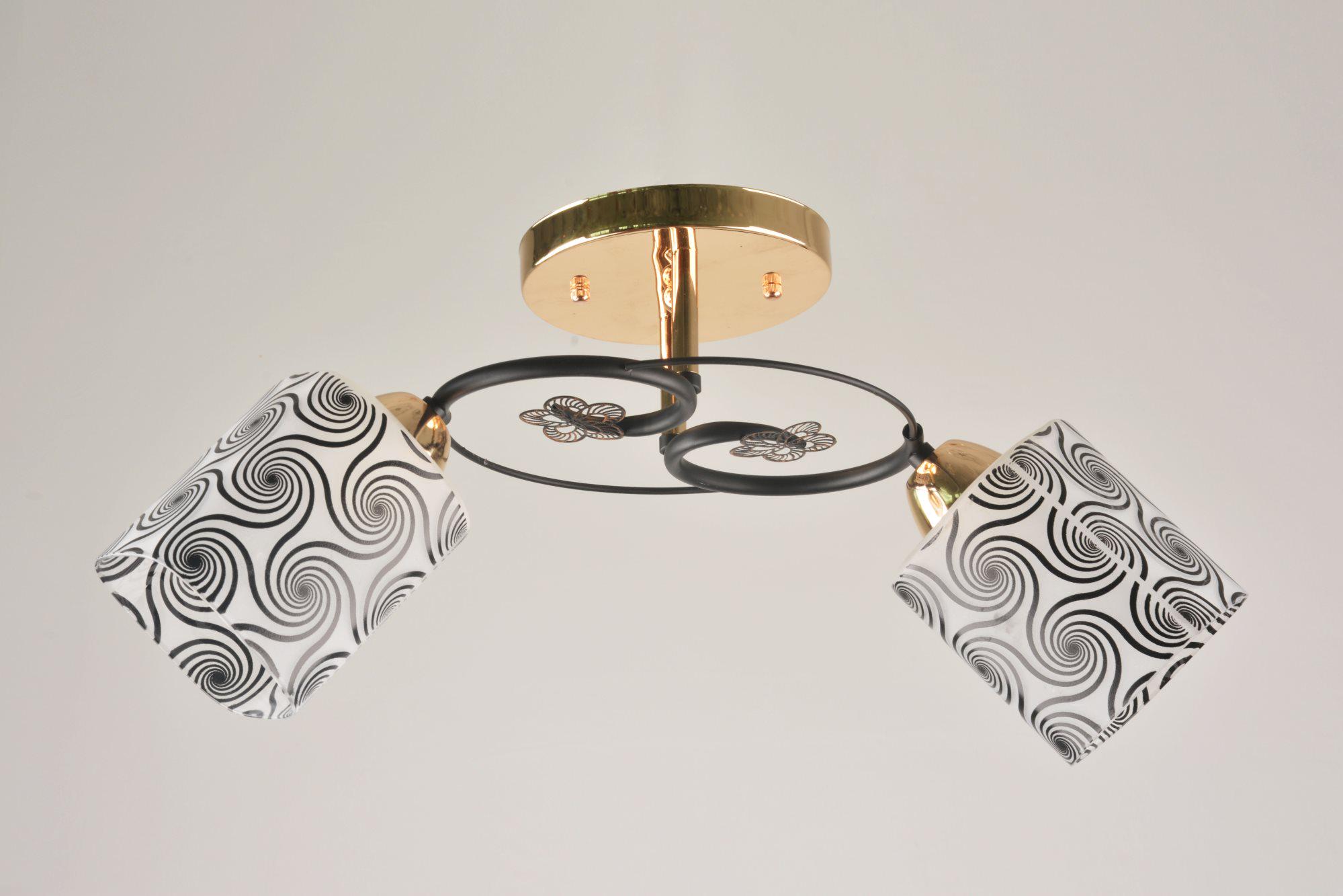 Люстра потолочная Sirius Л 7296/2 FG+BK на 2 плафона