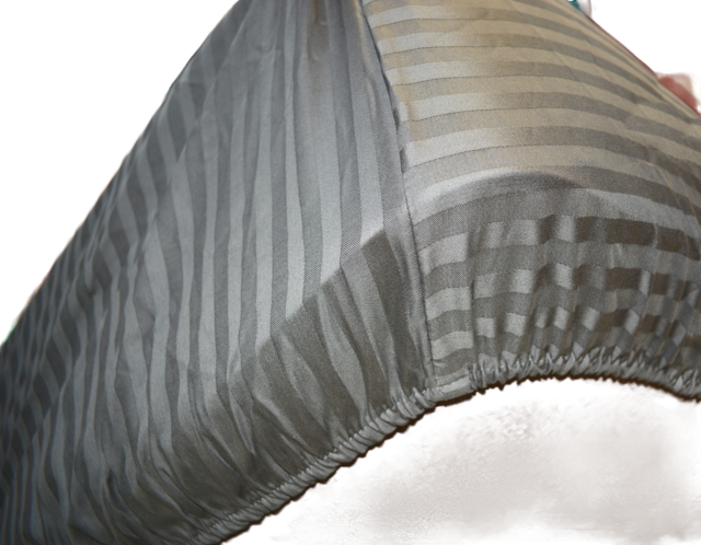 Простыня на резинке Чарівна ніч сатин страйп 80x200x25 см Серый (27322373) - фото 2 Простыня на резинке Чарівна ніч сатин страйп 80x200x25 см Серый (27322373) - фото 2