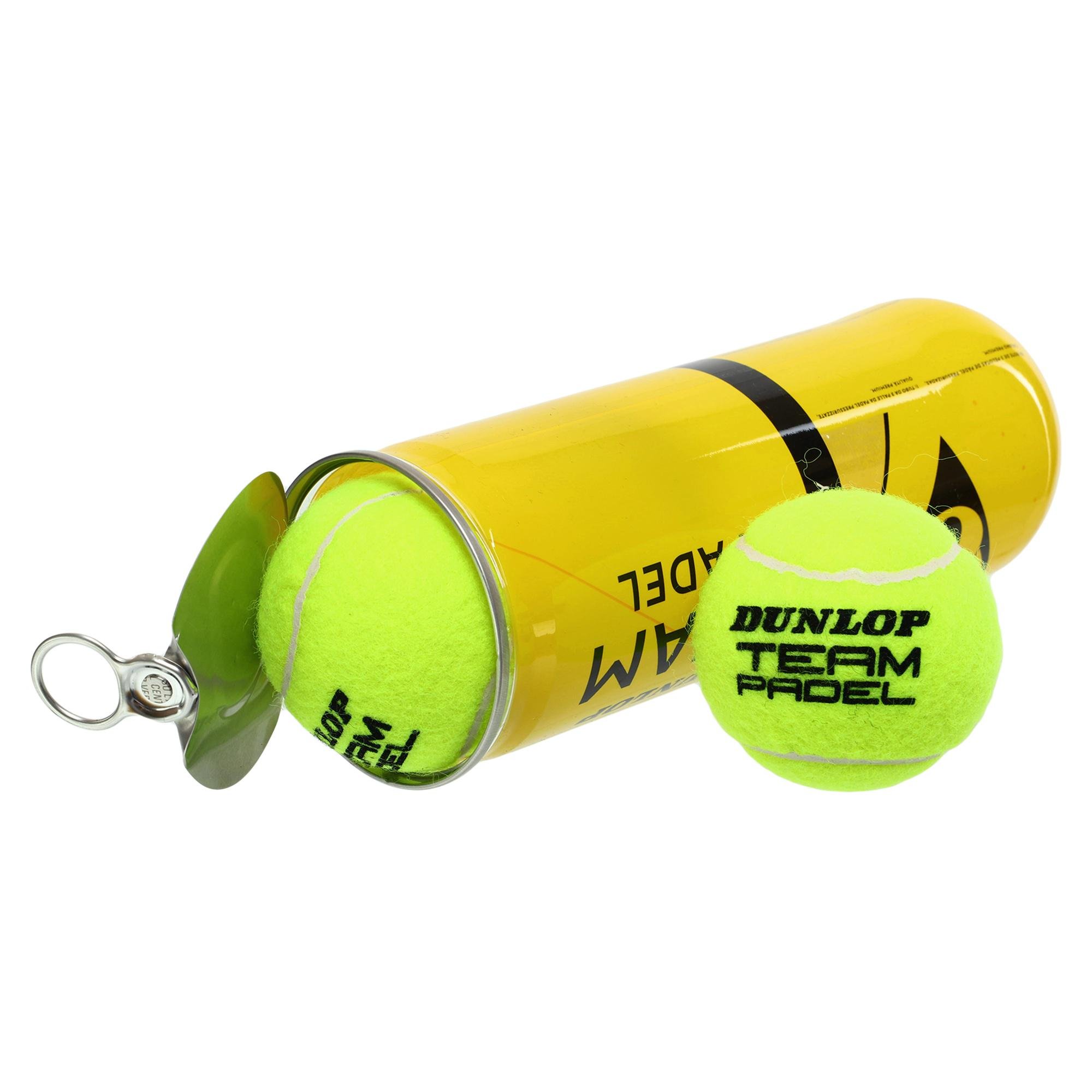 М'яч для великого тенісу Dunlop TEAM PADEL DL601385 3 шт. Салатовий - фото 2