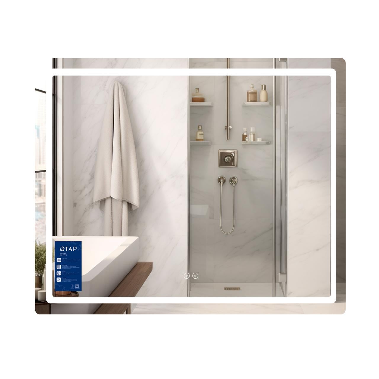 Зеркало Qtap Mideya MI2 с LED-подсветкой Touch/антизапотеванием/диммером 900х700 мм (QT2078NCF9070) Зеркало Qtap Mideya MI2 с LED-подсветкой Touch/антизапотеванием/диммером 900х700 мм (QT2078NCF9070)