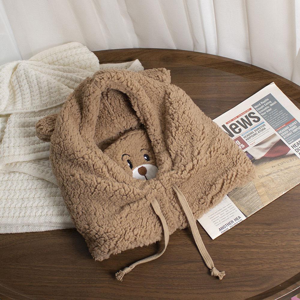 Шапка-капюшон зимняя Медвежонок с ушками Коричневый - фото 3 Шапка-капюшон зимняя Медвежонок с ушками Коричневый - фото 3