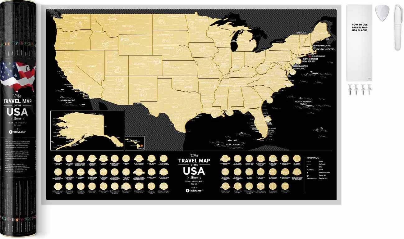 Скретч карта 1DEA.me Travel Map USA Black (USAB) - фото 11