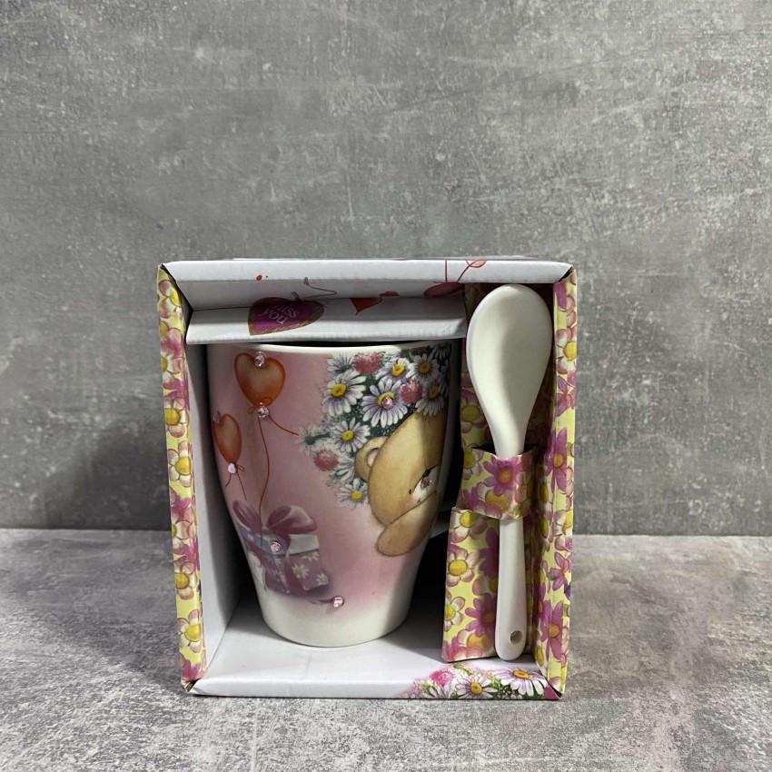 Чашка S&T 2064-7 с ложкой со стразами 300 мл Чашка S&T 2064-7 с ложкой со стразами 300 мл