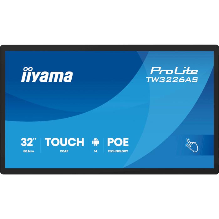Монитор сенсорный Iiyama ProLite TW3226AS-B3P VA 1920x1080 60 Гц 500 кд/м2 Android 14 31,5" Black (32202292)