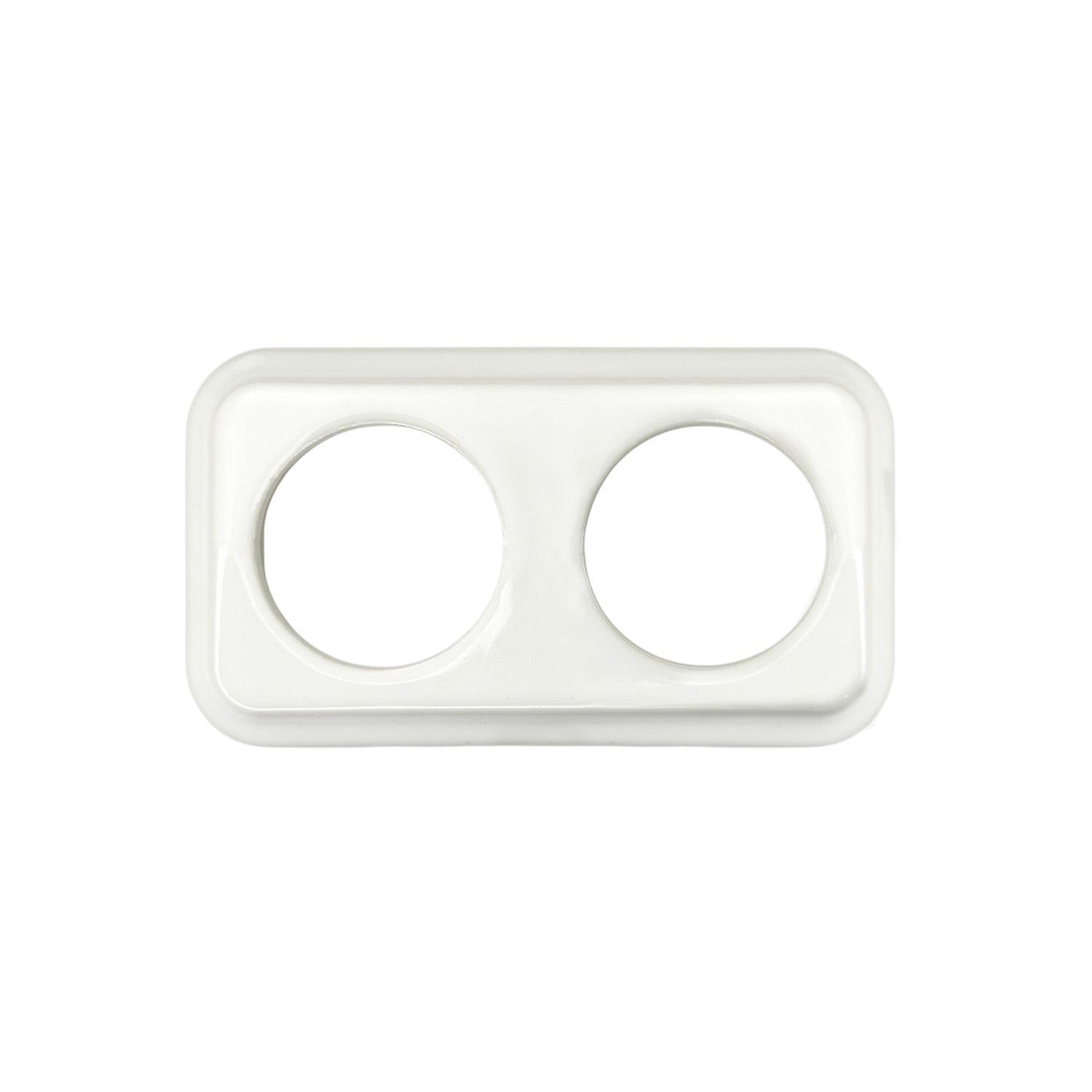 Рамка керамічна квадратна Keruida на 2 пости для прихованого монтажу Білий