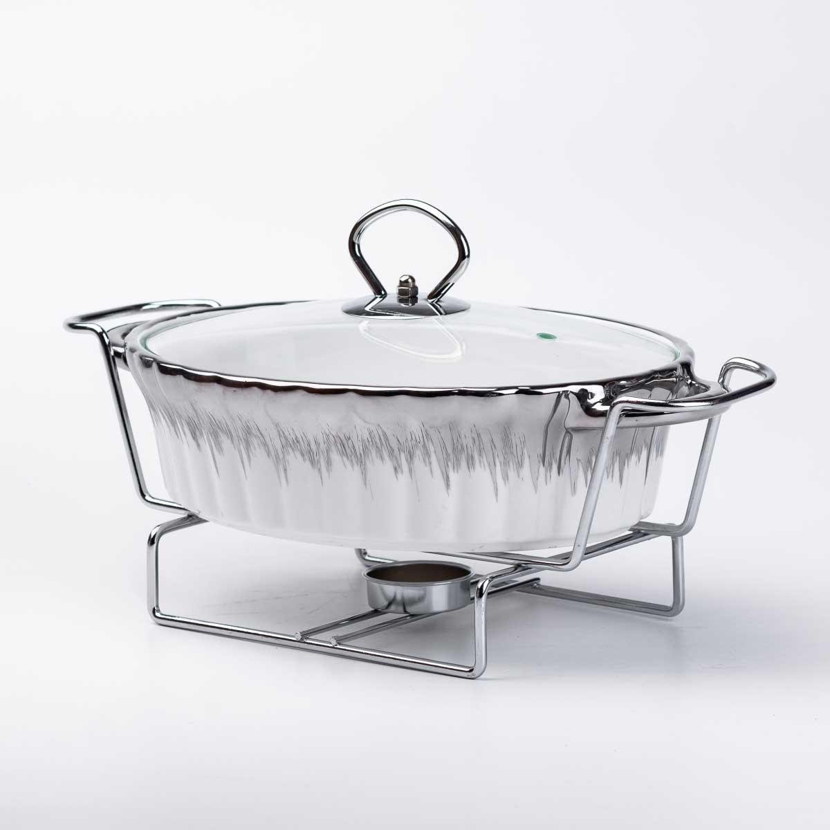 Мармит керамический овальный с подогревом 1 л 31х19х13 см