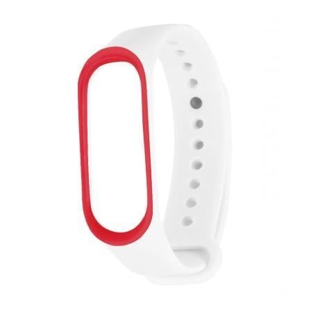 Ремешок для фитнес браслета Xiaomi Mi Band 3 4 White/Red